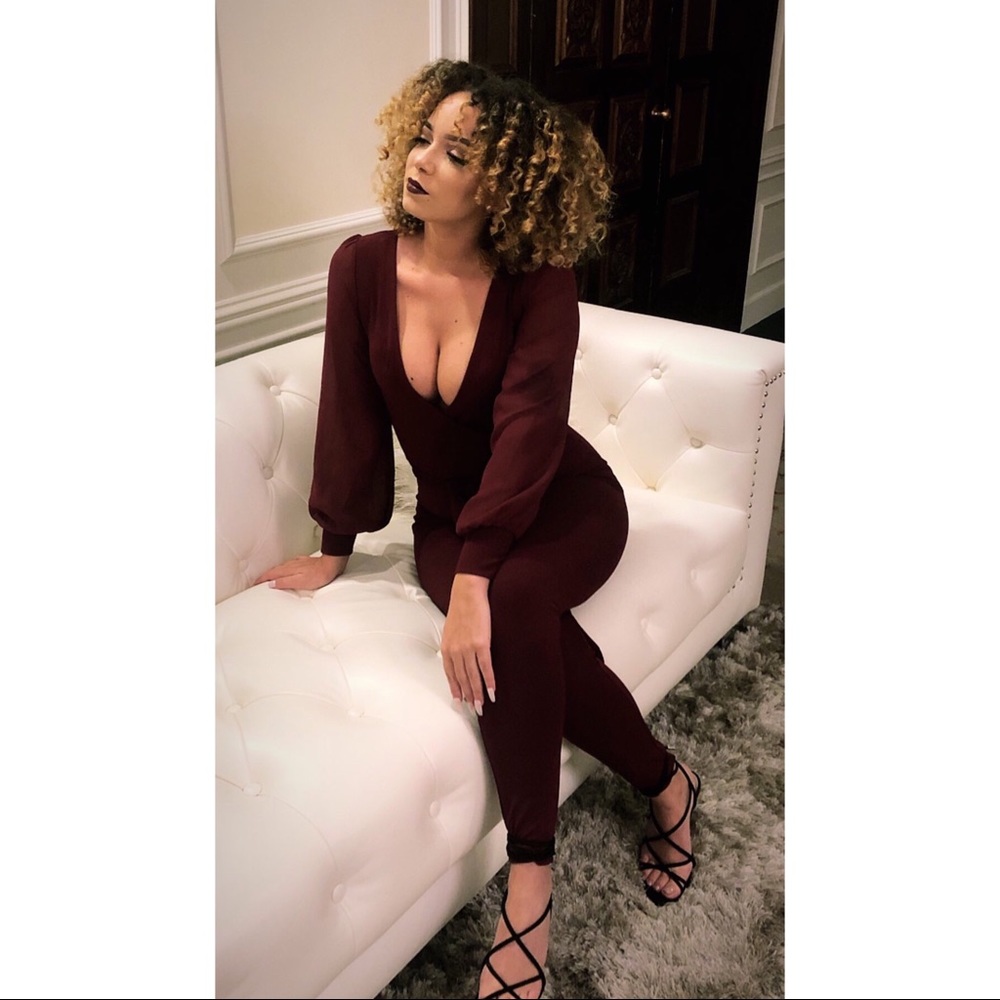 Balloon sleeve jumpsuit
